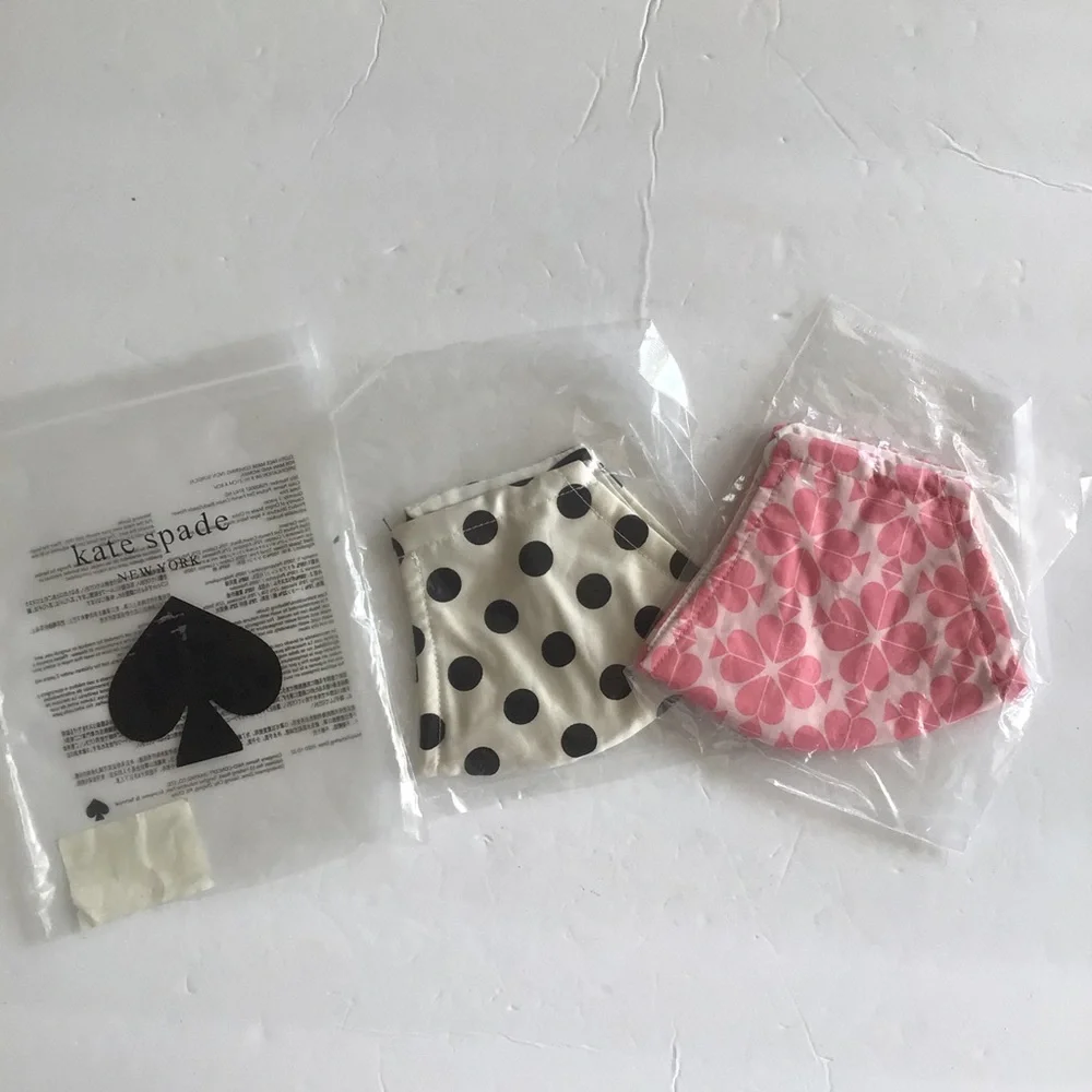 KATE SPADE PICTURE DOT AND SPADE FLOWER NON MEDICAL MASK SET NWT